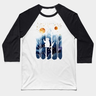 Galactic Otter Silhouette Baseball T-Shirt